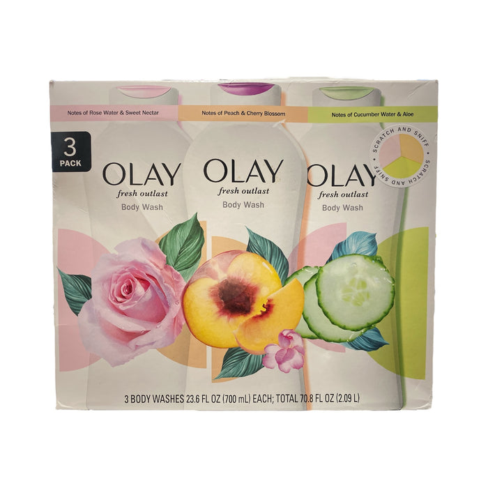 Olay Fresh Outlast Body Wash with Vitamin B3 Complex, 23.6 floz, 3pk