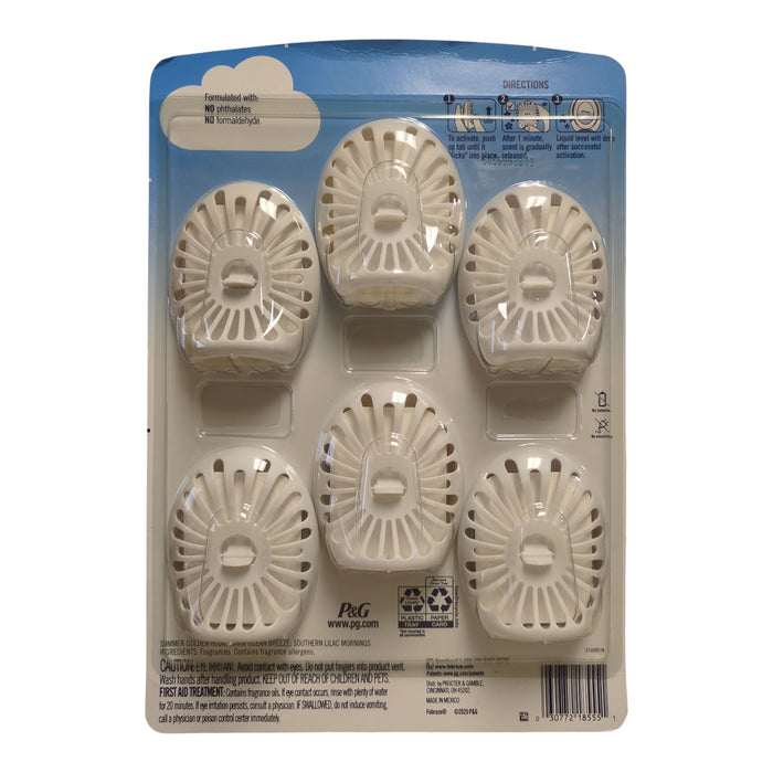 Febreze Bathroom Air Freshener, Spring Mix, 6 Pack