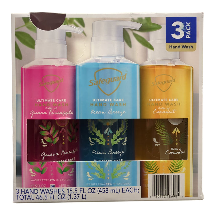 Safeguard Ultimate Care Hand Wash, Variety Pack, 15.5floz, 3pk