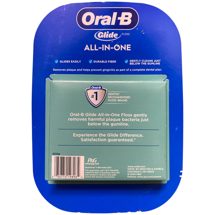 Oral-B Glide All-In-One Mint Flavor Dental Floss, 44 m, 6 pk
