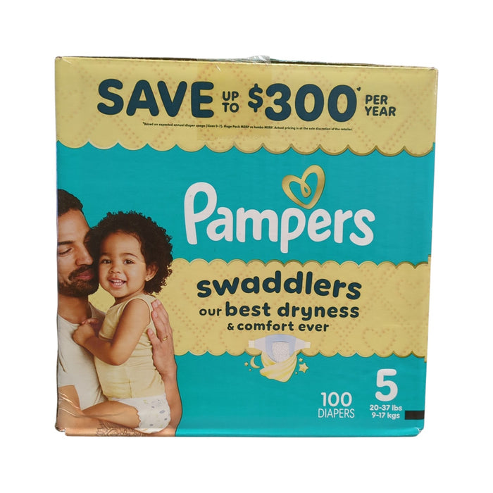 Pampers Swaddlers Disposable Diapers, Size 5 (20-37lbs), 100ct