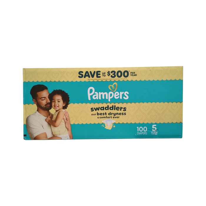 Pampers Swaddlers Disposable Diapers, Size 5 (20-37lbs), 100ct