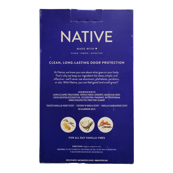 Native Whole Body Aluminum-Free Deodorant, Vanilla Variety Pack, 2.65oz, 3pk