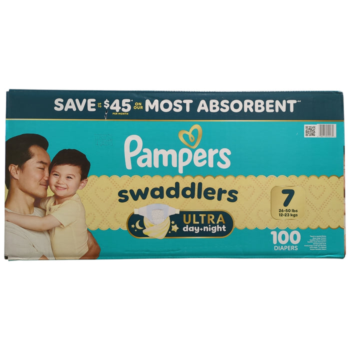 Pampers Swaddlers Ultra Day & Night Diapers, 100ct, Size 7 (26-50lbs)
