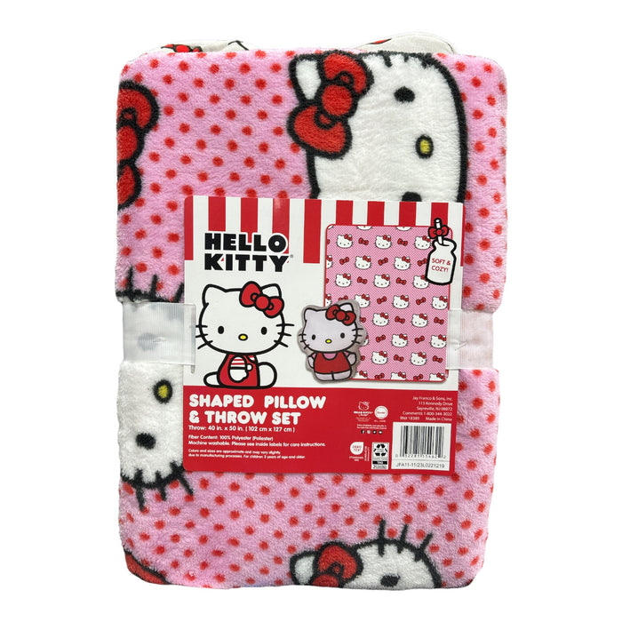 Hello Kitty Super Soft Shaped Pillow & Blanket Throw Set, 40" x 50"