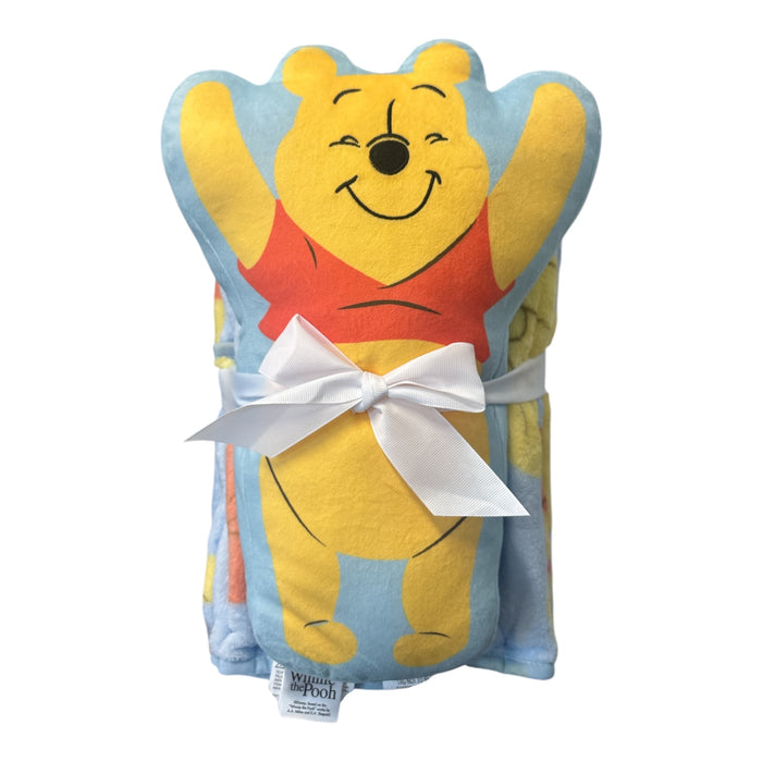 Disney Winnie the Pooh Shaped Pillow & Soft Cozy Throw Set, 40" x 50"