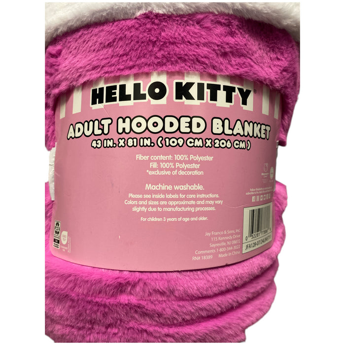 Adult Licensed Character Hooded Faux Fur Blanket with Front Pockets,  43" x 81"