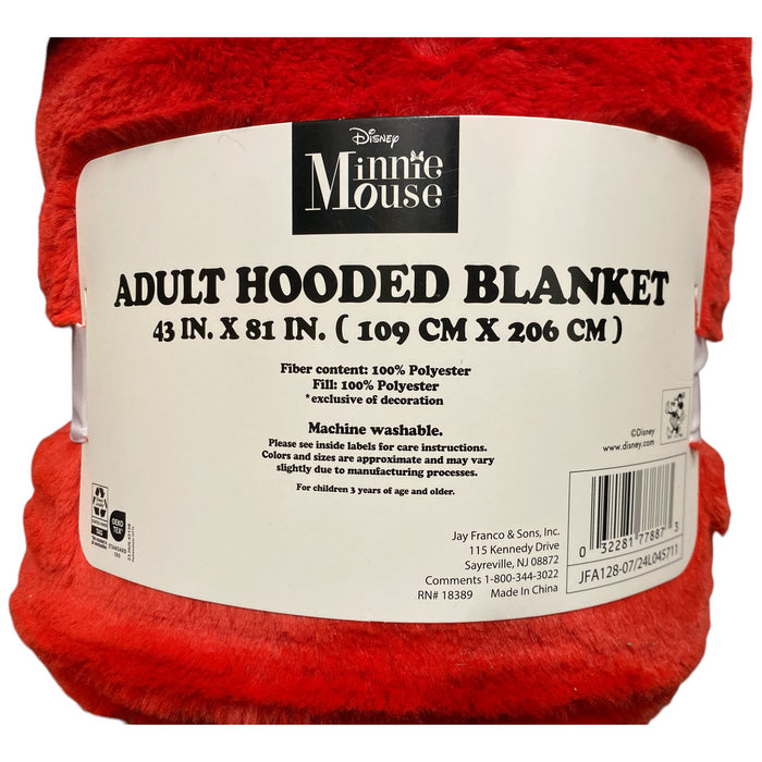 Adult Licensed Character Hooded Faux Fur Blanket with Front Pockets,  43" x 81"