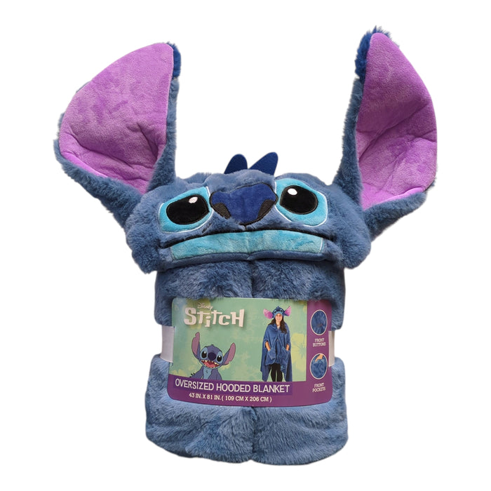 Adult Licensed Character Hooded Faux Fur Blanket with Front Pockets,  43" x 81"