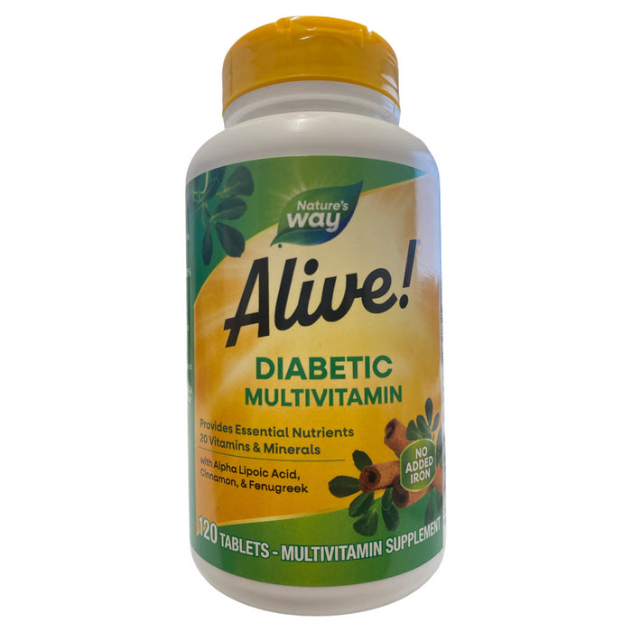 Nature's Way Alive! Diabetic Daily Multivitamin Tablets, 120 ct