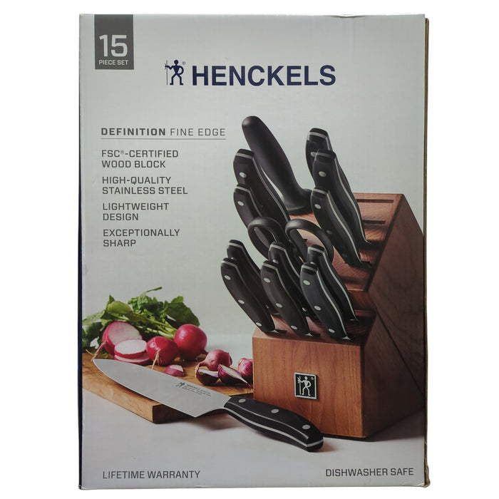 Henckels Definition Fine Edge Knife & Block Set, 15pc