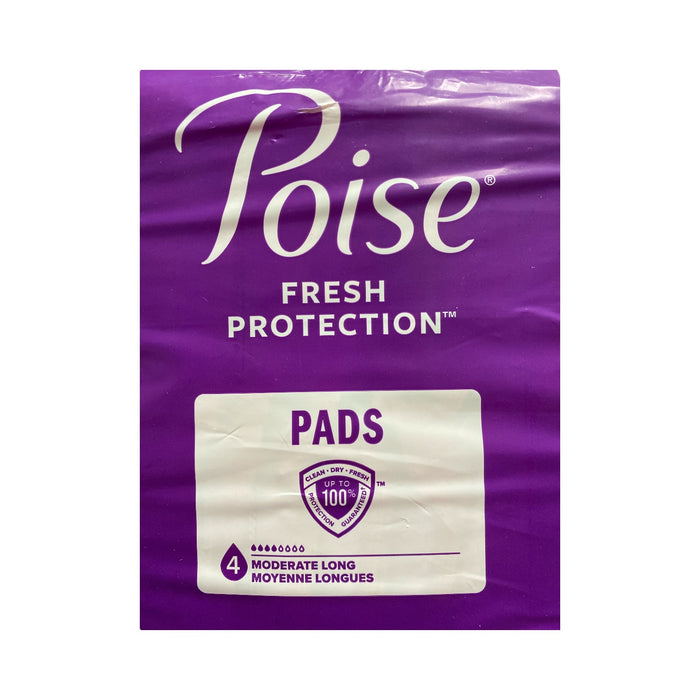 Poise Incontinence Pads for Women, Moderate Absorbency, Long, 108Ct