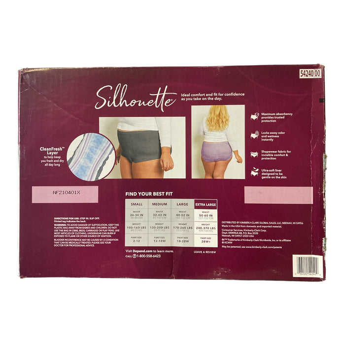 Depend Silhouette Max Absorbency Incontinence Underwear for Women, XL (48 Count)