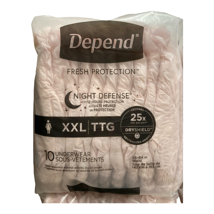 Depend Women's Night Defense Incontinence Underwear, Overnight, XXL, 40Ct