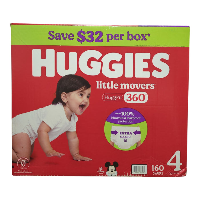 Huggies Little Movers Diapers, Size 4 (22-37LBS), 160ct