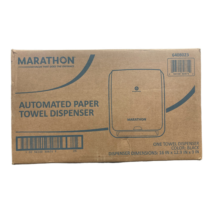 Marathon Automated Paper Towel Dispenser, Black, Up to 700' of Paper Towels