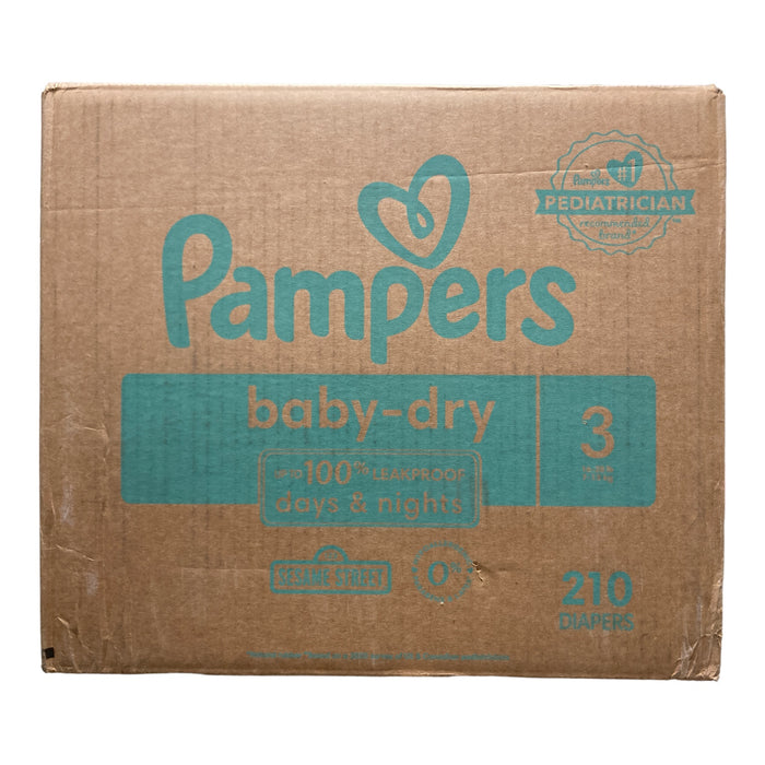 Pampers Baby Dry 100% Leakproof Disposable Diapers, Size 3(16lbs-28lbs), 210ct