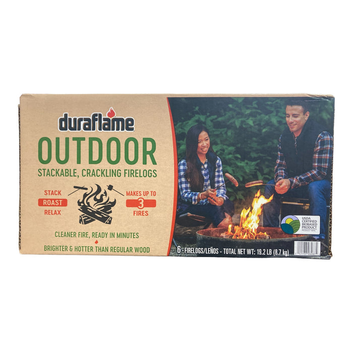 Duraflame Outdoor Fast Light Stackable Crackling Firelogs, 6 Pack