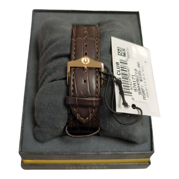 Bulova Men's Classic Aerojet Automatic Watch, Rose Gold/Brown Leather