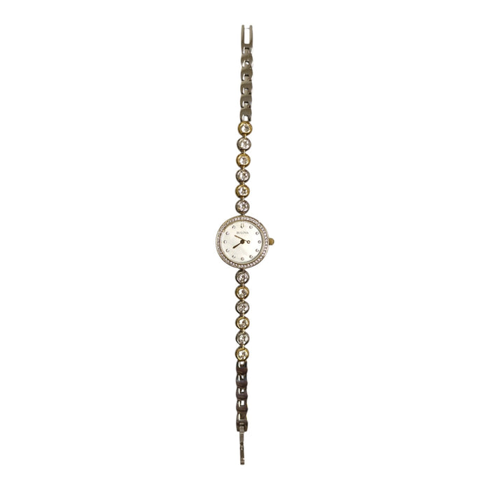 Bulova Ladies Crystal Collection Two-Tone 25mm Watch, 98L299, For Parts/Repair