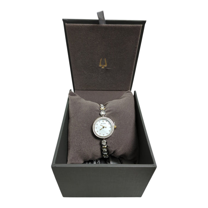 Bulova Ladies Crystal Collection Two-Tone 25mm Watch, 98L299, For Parts/Repair