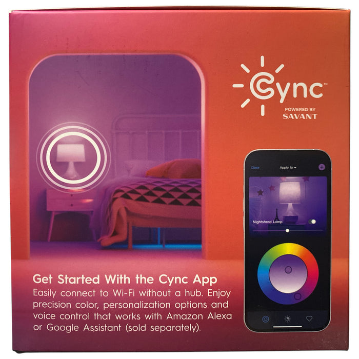 GE Cync LED 9W Smart Home Direct Connect Full Color A19 Smart Bulbs, 4pk