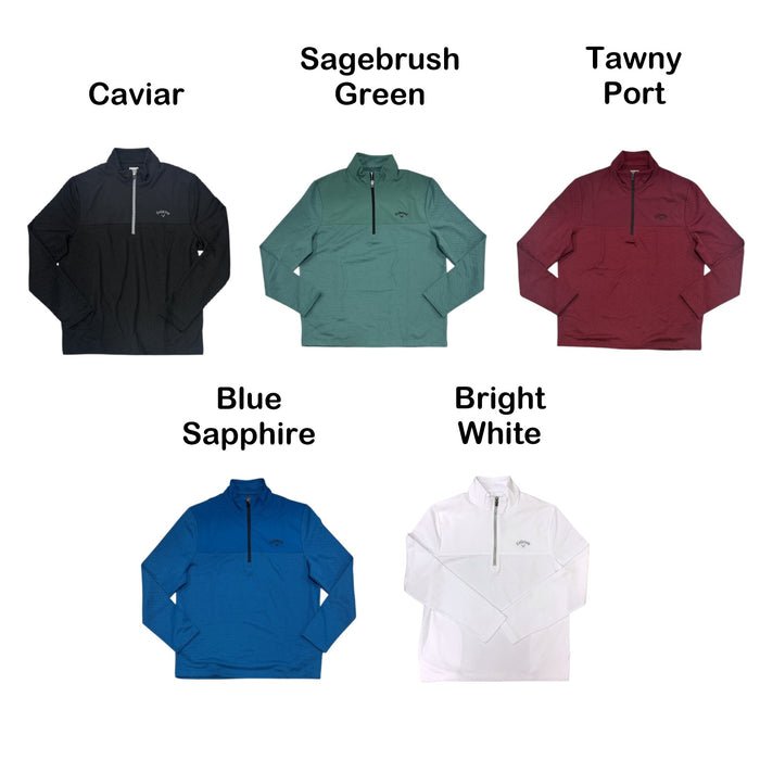 Callaway Men's Quarter Zip UPF 50 Collared Pullover w/ Pockets