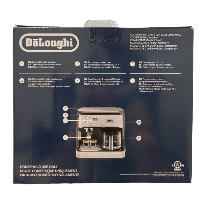 DeLonghi All-In-One Drip Coffee, Espresso, Cappuccino Machine, BC0430