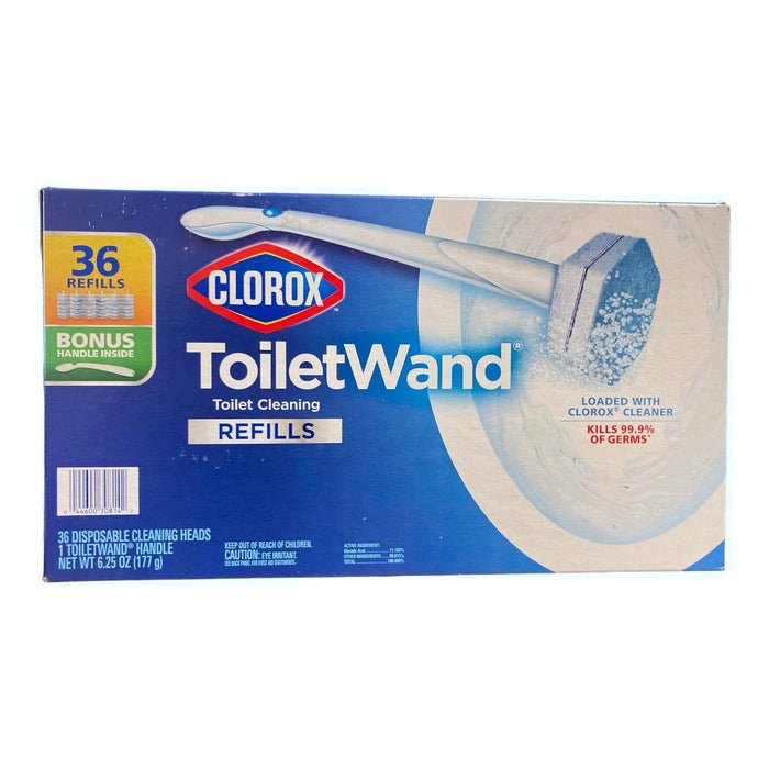 Clorox ToiletWand Toilet Bowl Cleaner Kit, 1 ToiletWand, 36 Refills