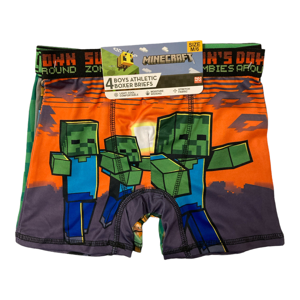 Minecraft Boy's 4-Pack Licensed Athletic Boxer Briefs — Ewirelessgear