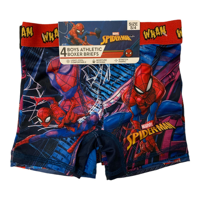 Marvel Spiderman Boy's 4-Pack Licensed Athletic Boxer Briefs