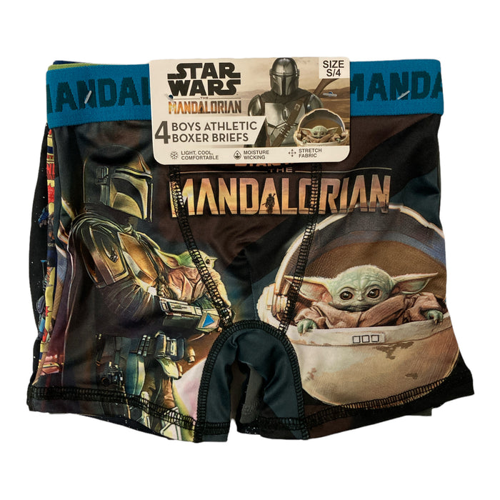 Star Wars Mandalorian Boy's 4-Pack Licensed Athletic Boxer Brief Set