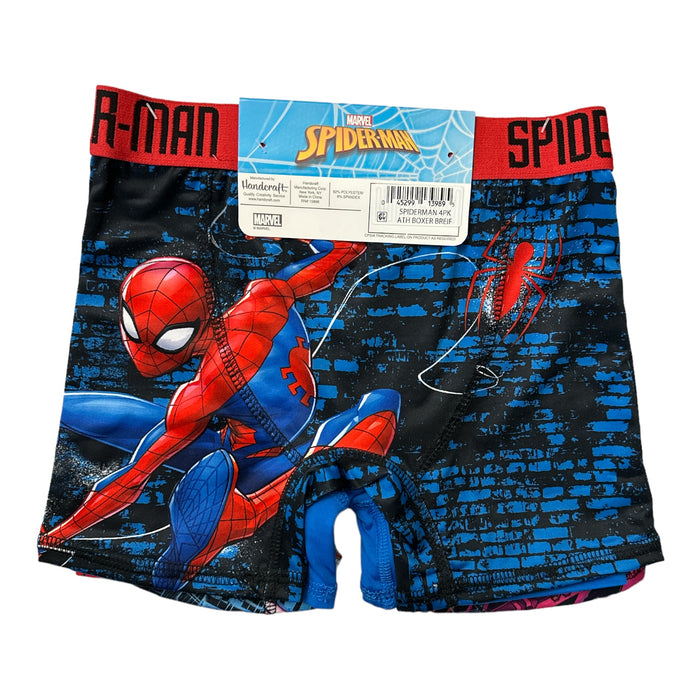 MARVEL Boy's Spider-Man 4-Pack Athletic Moisture Wicking Boxer Briefs