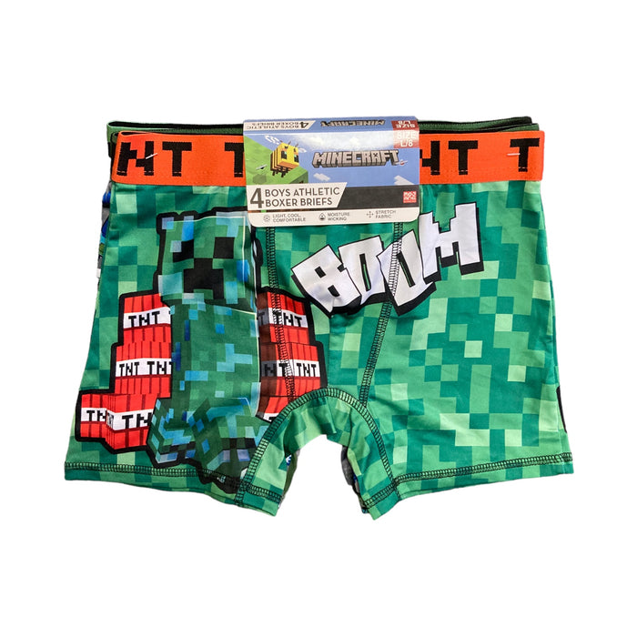 Minecraft Boy's 4-Pack Licensed Athletic Boxer Briefs