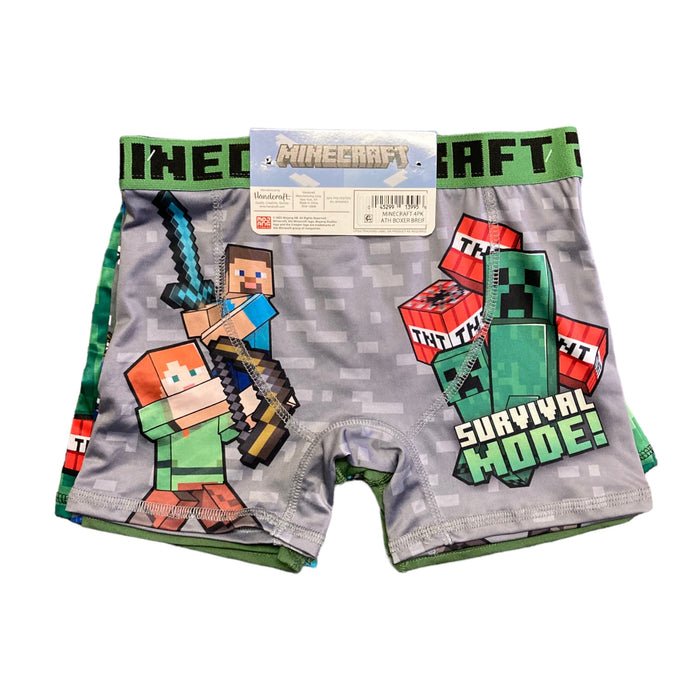 Minecraft Boy's 4-Pack Licensed Athletic Boxer Briefs