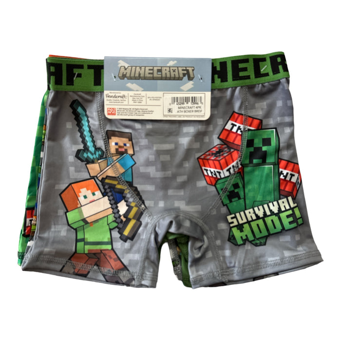 Minecraft Boy's 4-Pack Licensed Elastic Waistband Stretch Boxer Briefs