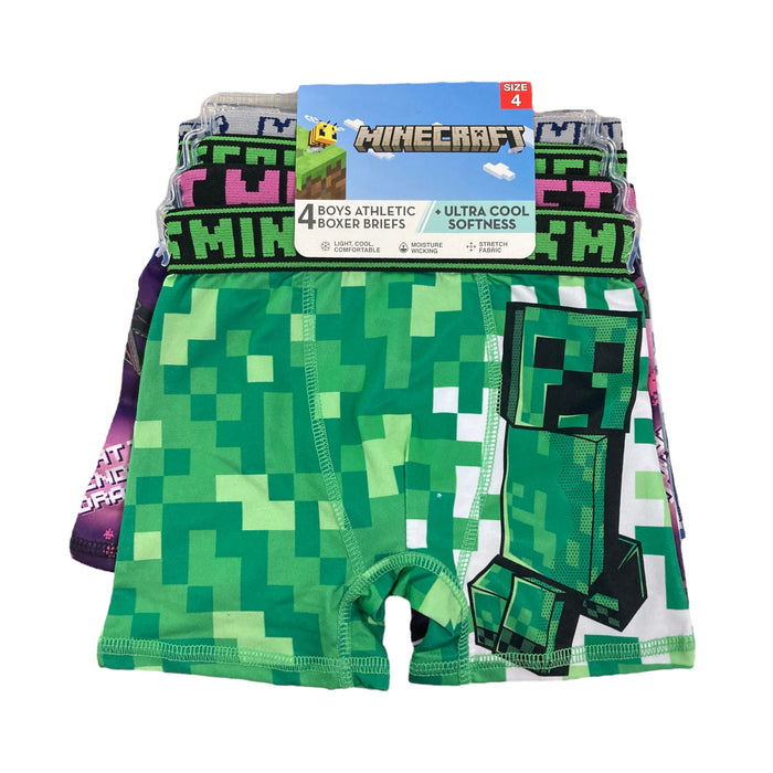 Minecraft Boy's 4-Pack Licensed Athletic Boxer Briefs