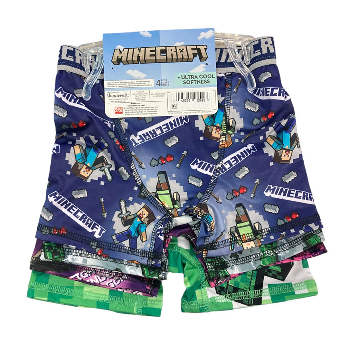 Minecraft Boy's 4-Pack Licensed Athletic Boxer Briefs