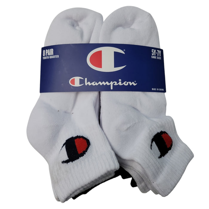 Champion Kids Breathable Moisture Wicking 8-Pack Quarter Sock