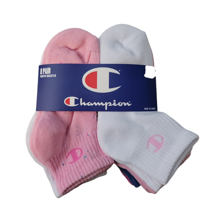 Champion Kids Breathable Moisture Wicking 8-Pack Quarter Sock