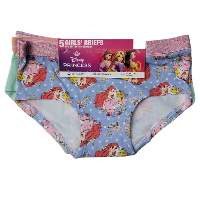 Character Girls Stretch Mid-Rise Easy Care Soft Breathable 5-Pack Brief