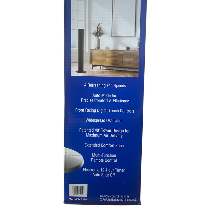 Lasko Xtra Air 48" Extended Airflow 4-Speed Space Saver Tower Fan with Remote