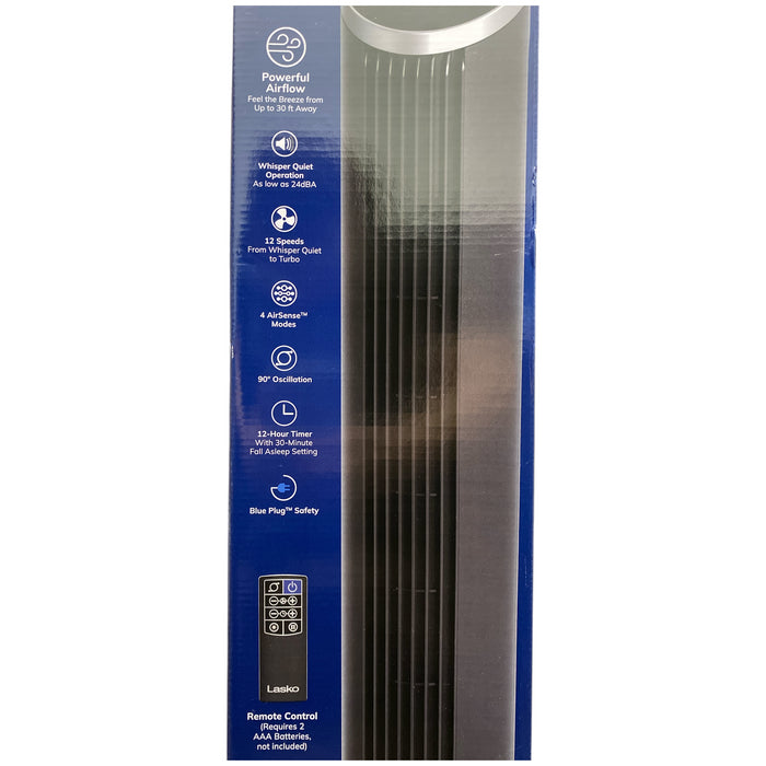 Lasko 42" Oscillating 12-Speed DC Tower Fan with Remote, TDC425