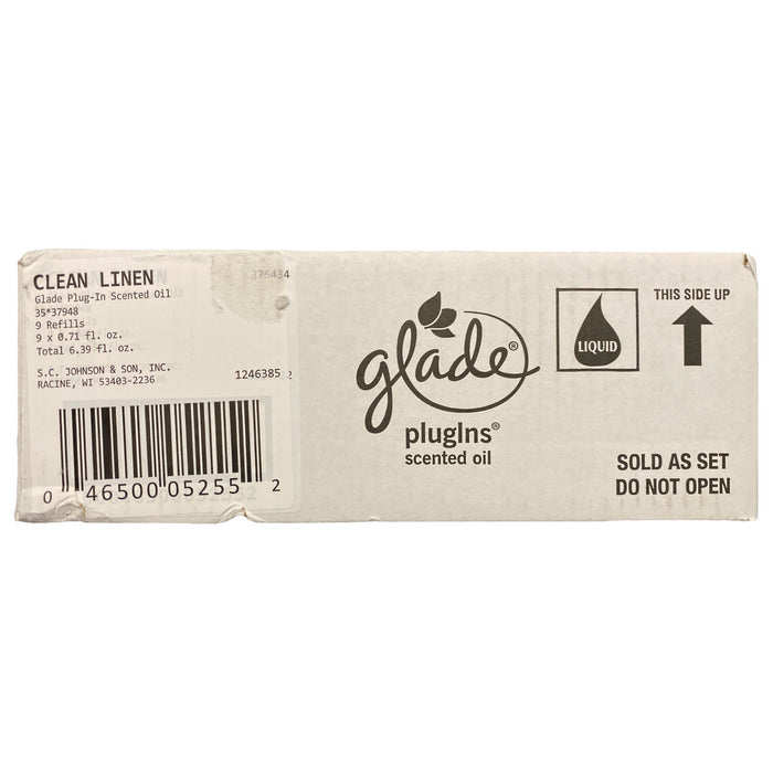 Glade PlugIns Scented Oil Refill, Clean Linen, 6.39 floz., 9 ct