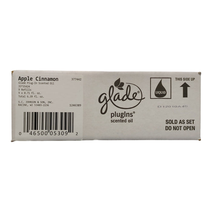 Glade PlugIns Scented Oil Refill, Apple Cinnamon, 0.71 floz., 9 ct