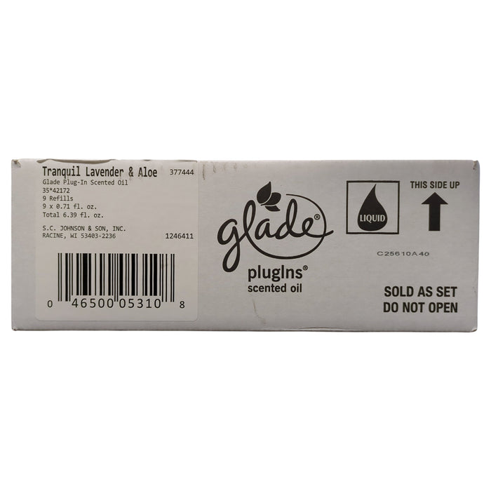 Glade PlugIns Scented Oil Refill, Tranquil Lavender & Aloe, 0.71 floz., 9 ct