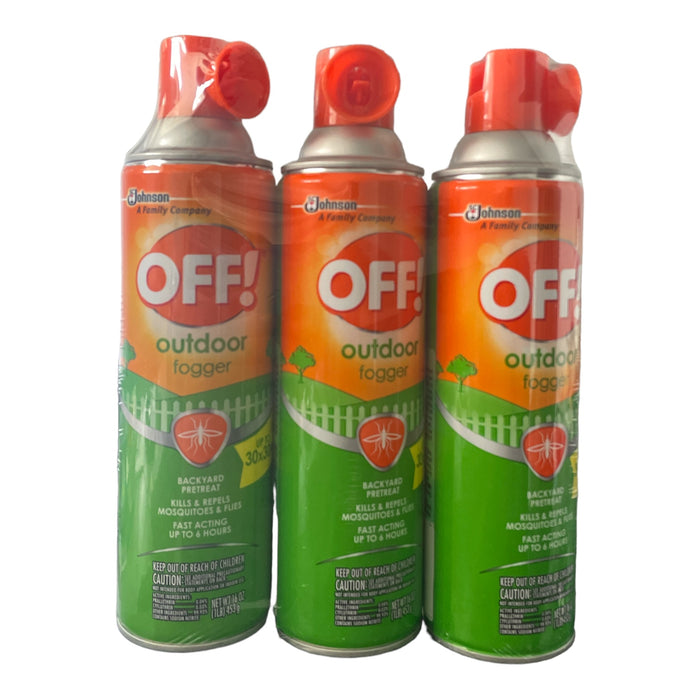 OFF! Backyard Pretreat Outdoor Fogger - Repels Mosquitoes & Flies, 16 oz, 3 Pack