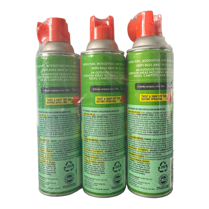 OFF! Backyard Pretreat Outdoor Fogger - Repels Mosquitoes & Flies, 16 oz, 3 Pack