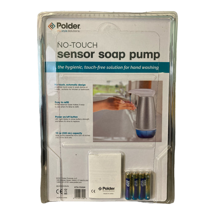 Polder No-Touch Sensor Liquid Soap Pump, 10 oz Capacity
