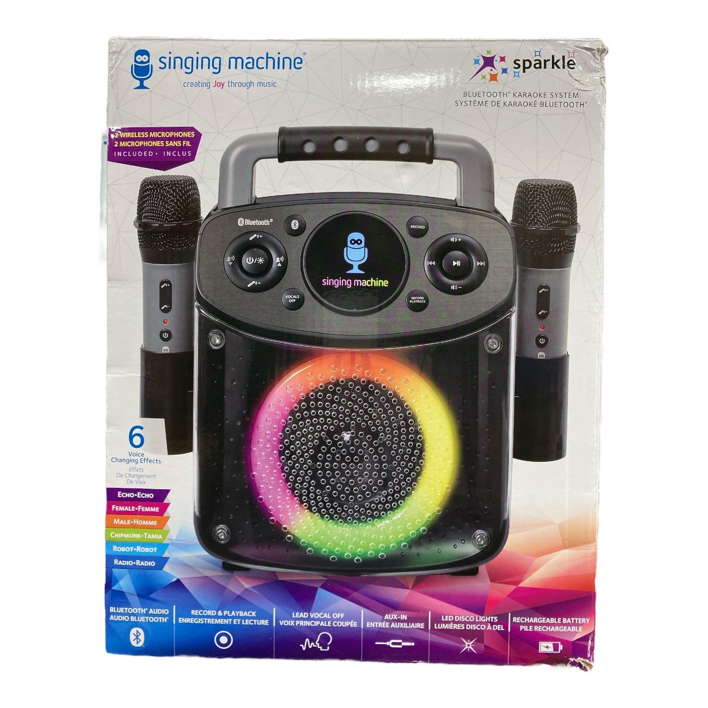 The Singing Machine Mini Sparkle Karaoke Machine, Black Ewirelessgear